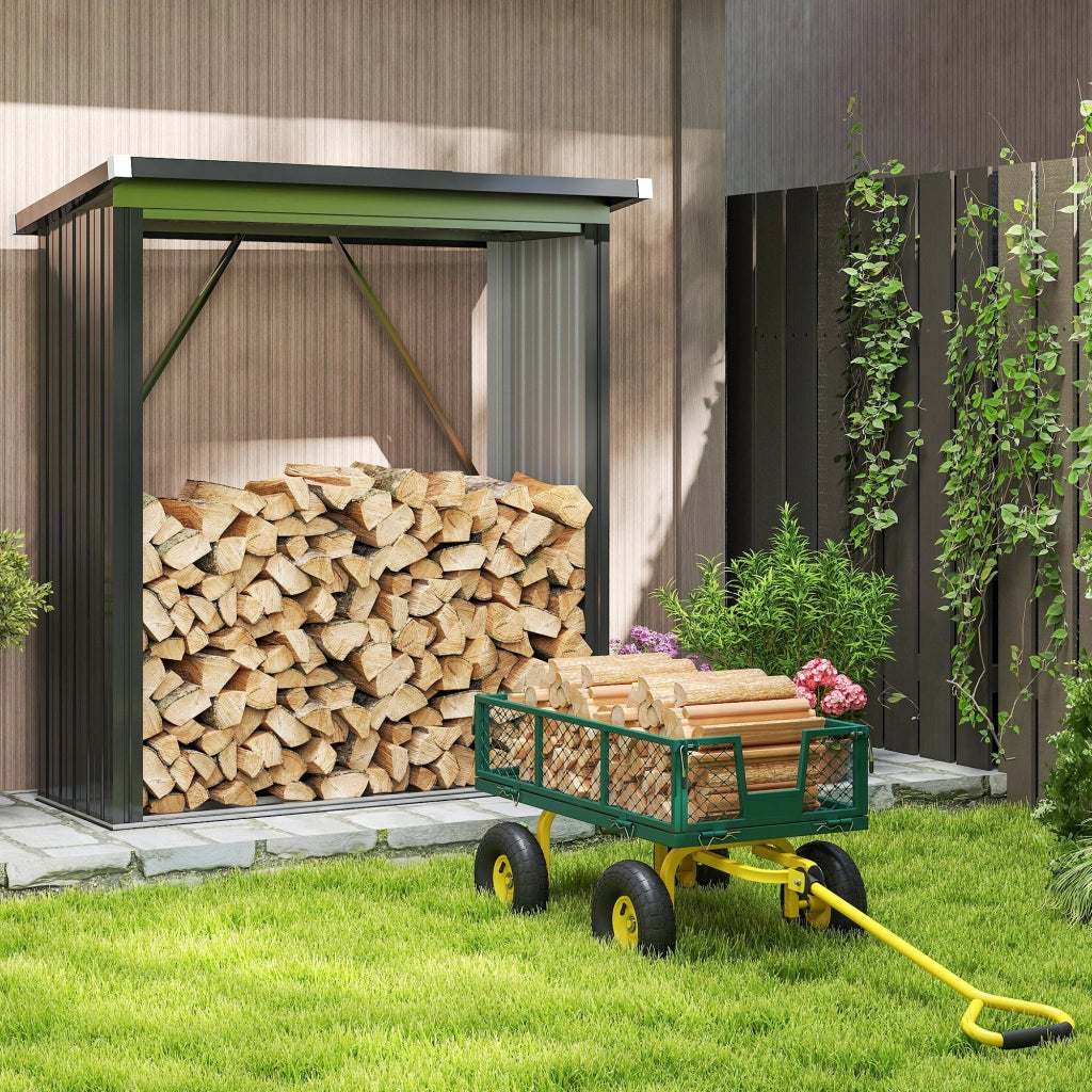 Carrello Giardino ¨C zephmum ¨C Acciaio Verde Giallo 104x54x51 cm