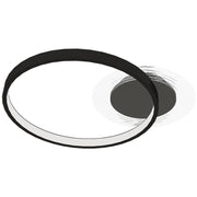PLAFONIERA LED MODERNA A 2 ANELLI CON TEMPERATURA COLORE REGOLABILE, POTENZA 30W, NERO