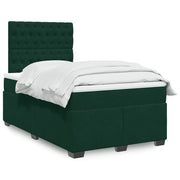 Giroletto a Molle con Materasso Verde Scuro 120x190 cm Velluto