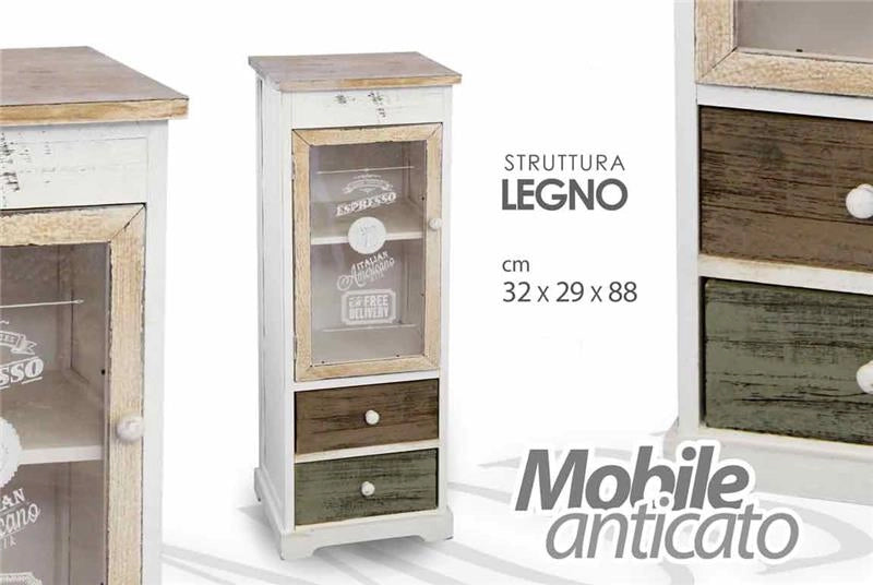 MOBILE LEGNO ANTICATO 33X29X104 CM