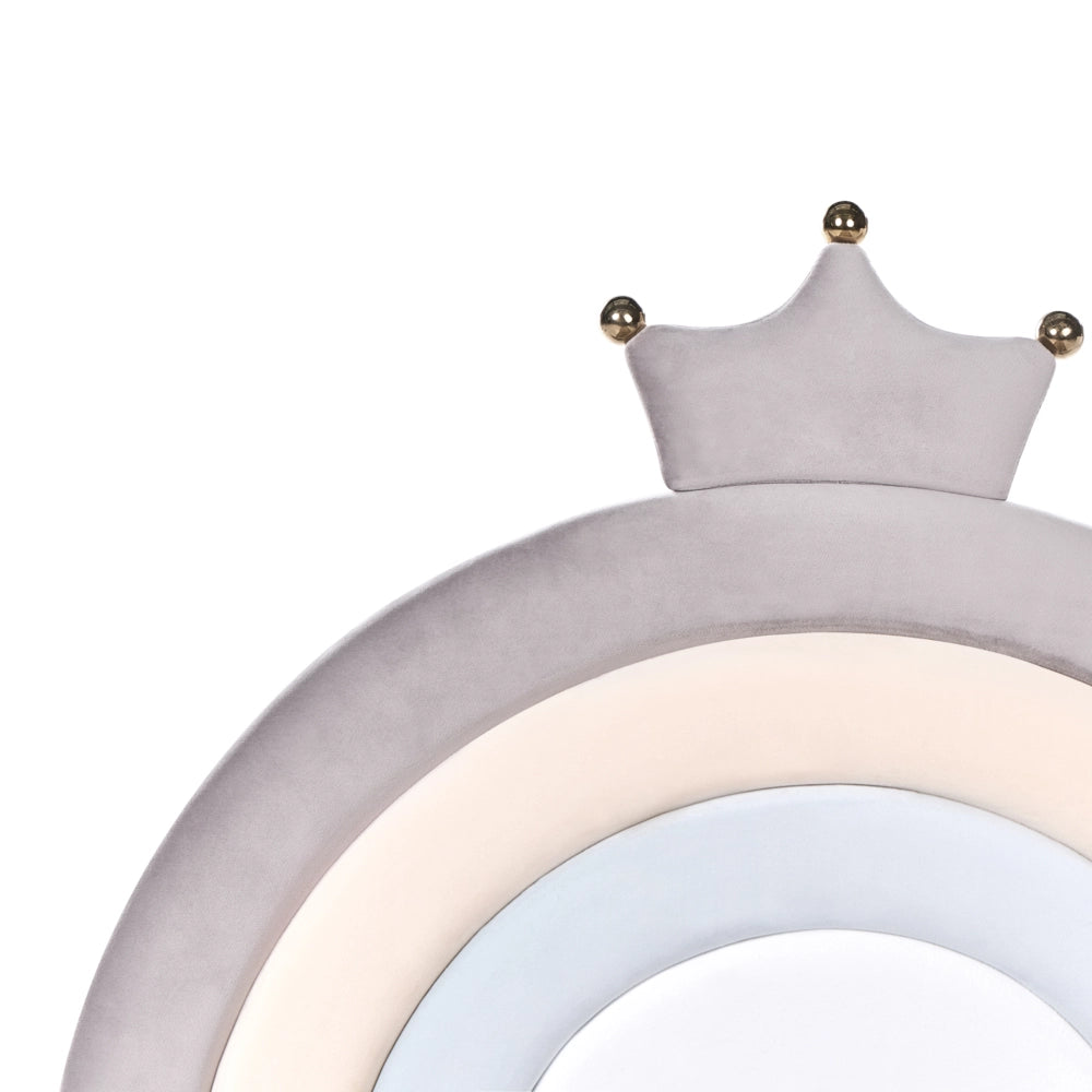 Letto singolo in velluto grigio imbottito con base a doghe e contenitore Blu 90 x 200 cm Cameretta Bambini Moderna Tradizionale