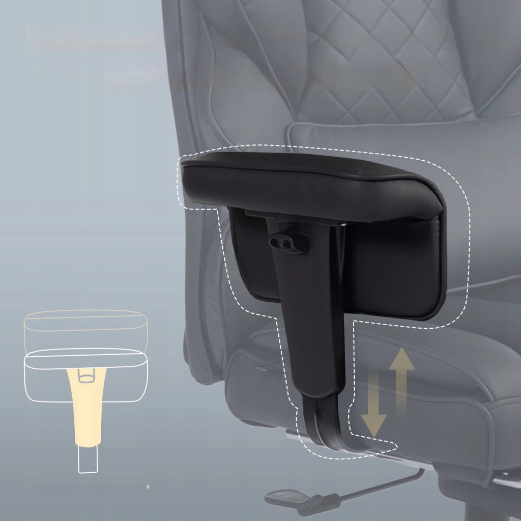Sedia Gaming DOWINX Grigia in PU con Molle Insacchettate; Poggiapiedi e Schienale 90°-135°
