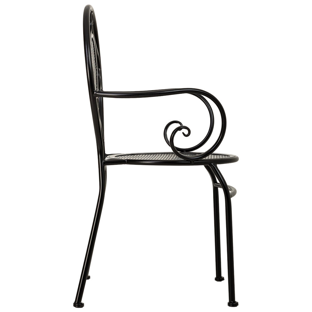 Poltrona in ferro battuto nero 58x42x88h cm