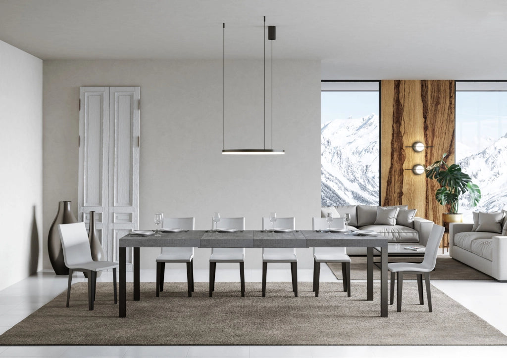 Tavolo allungabile 90x130/234 cm EveryX Premium Cemento telaio Antracite