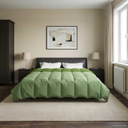 Duvet Invernale Trapuntato Verde 200 x 220 cm Microfibra