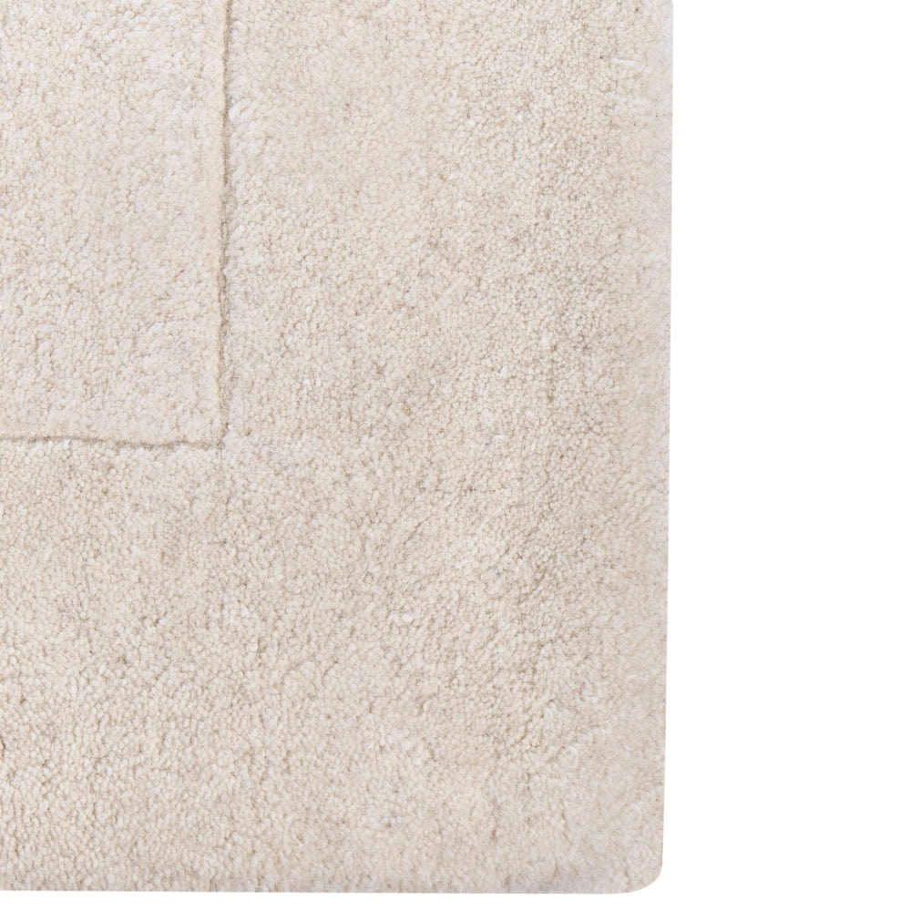 Tappeto stile moderno in viscosa e lana realizzato a mano rettangolare 160 x 230 cm beige chiaro