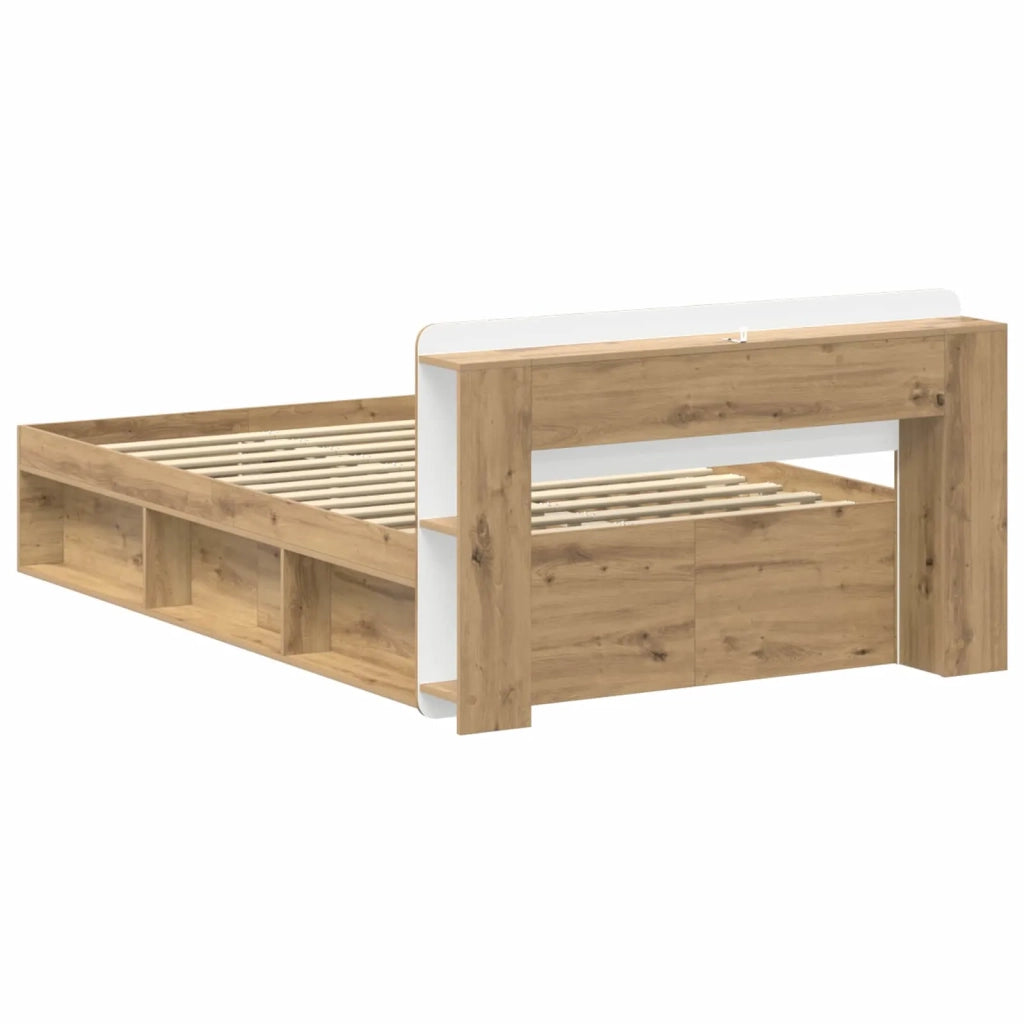 Telaio del letto con storage Rovere Artigianale 120 x 190 cm