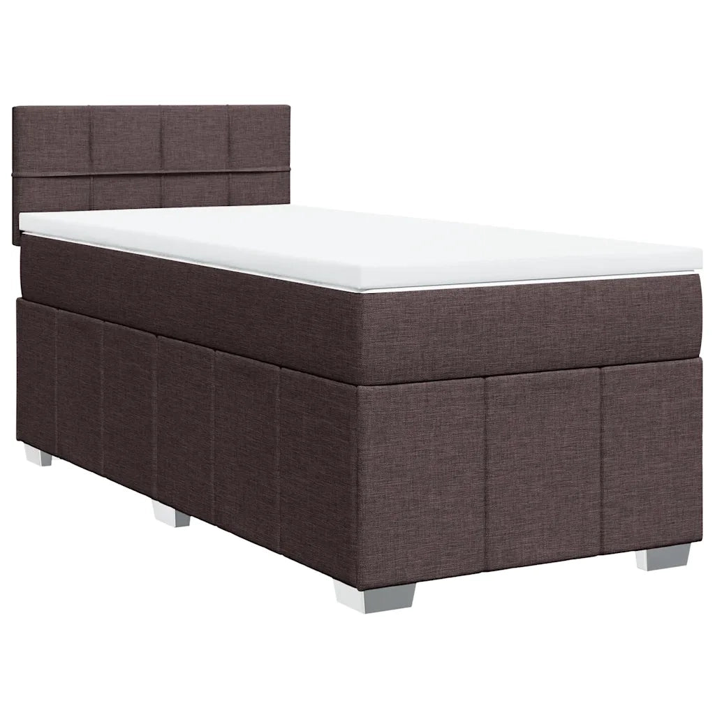 Giroletto a Molle con Materasso Marrone Scuro 90x200 cm Tessuto 3286954
