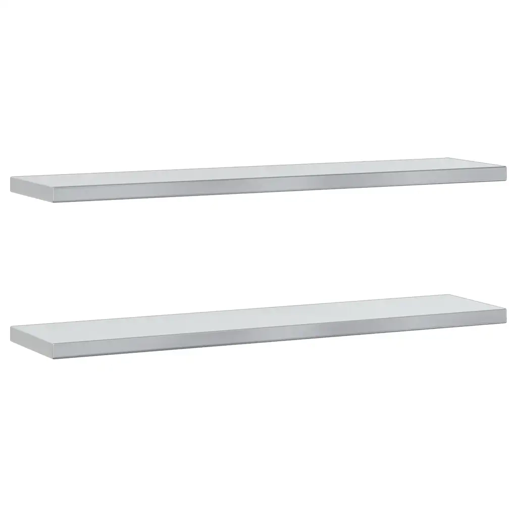 Mensole a Muro 2pz 100x23,5cm Argento in Acciaio Inossidabile 30280