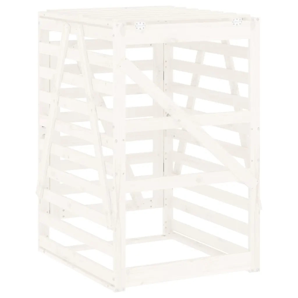 Copribidone Bianco 84x90x128,5 cm in Legno Massello di Pino 825101