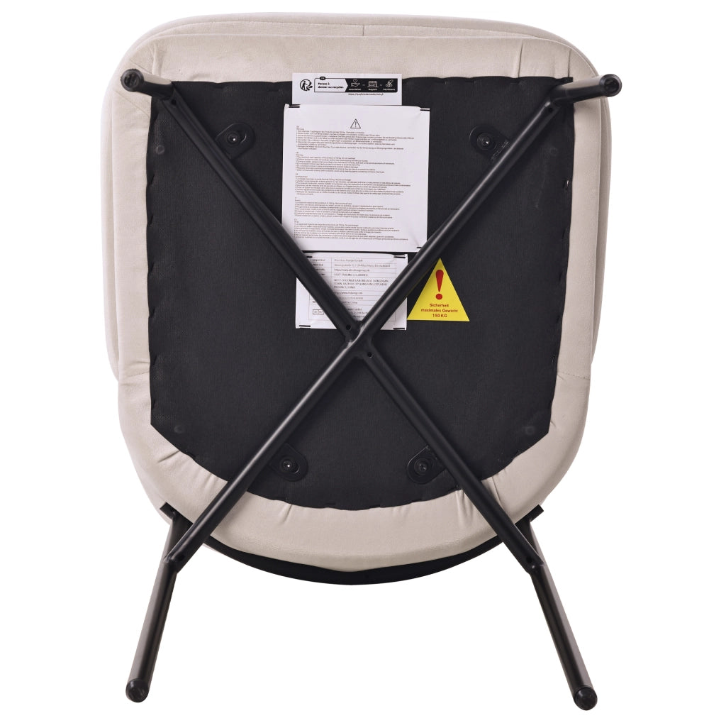 Set di 4 sedie da pranzo in velluto beige con struttura nera