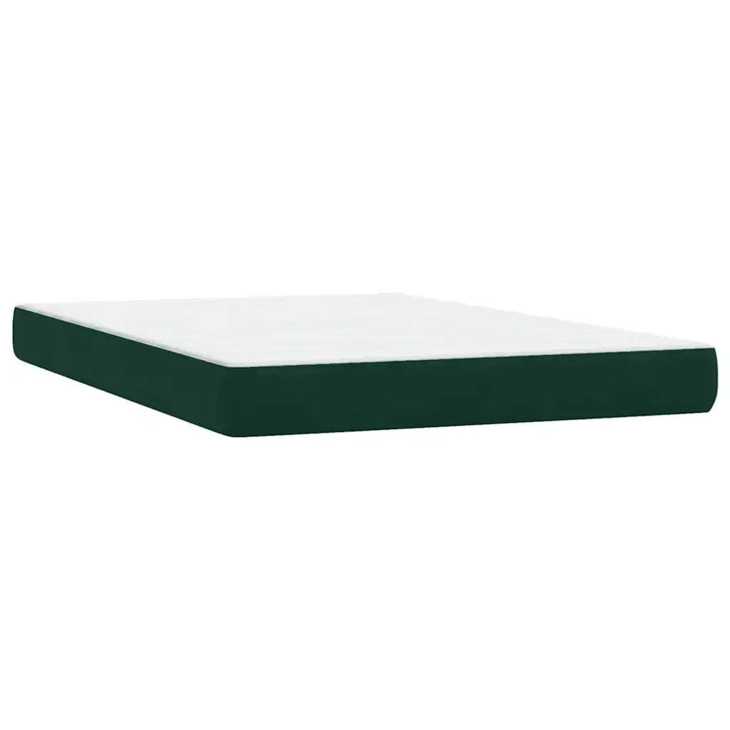 Letto a Molle con Materasso e LED Verde Scuro 160x210 cm Velluto 3317178