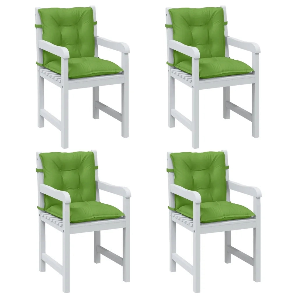 vidaXL Cuscini Sedia Schiena Bassa 4 pz Verde Mélange 100x50x7 Tessuto