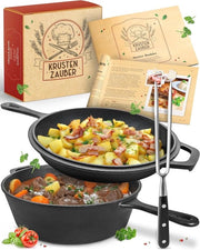 Piatto in acciaio inossidabile 26 cm con coperchio - padella robusta per forno e induzione - ideale come pentola stufata