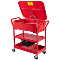 Vasca Lavapezzi da Officina 75,7 L, struttura a carrello, per sgrassatura componenti meccaniche