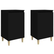 Set di 2 Comodini | Armadio da Notte | Mobiletto da notte Neri 40x35x70 cm in Legno Multistrato