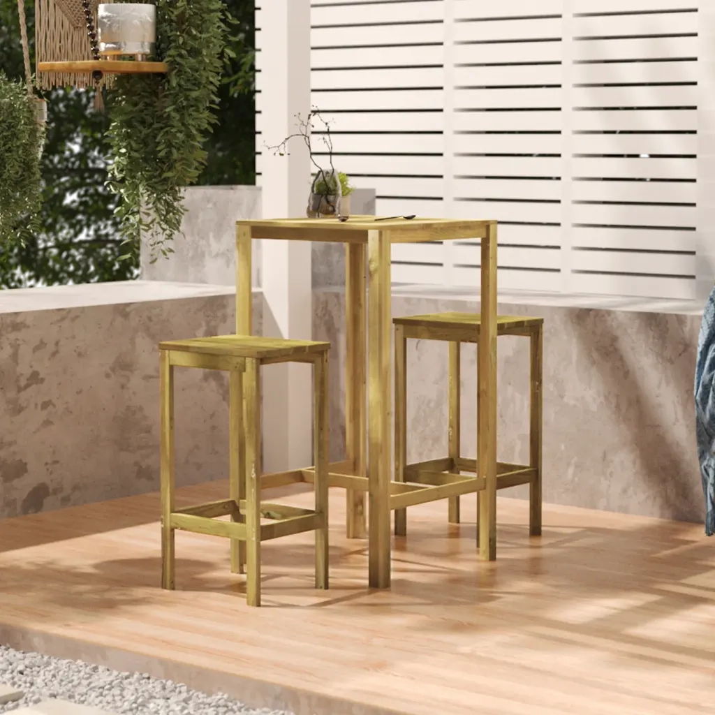 Tavolo da Bar 60x60x110 cm in Legno di Pino Impregnato cod mxl 34287