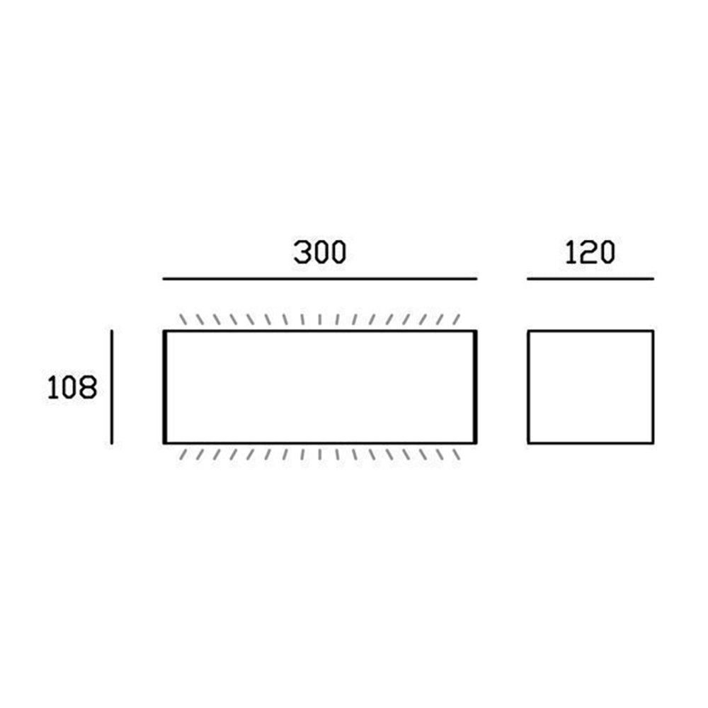 Applique Da Esterno Maxi Biemissione Box Alluminio Grafite 40W Led 3000K