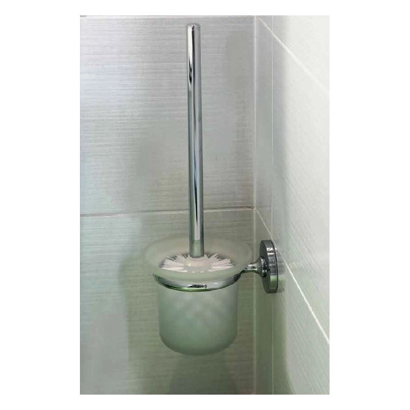 Scopino da parete ALFA in zinco, tazza in vetro, 39x14x11,5cm