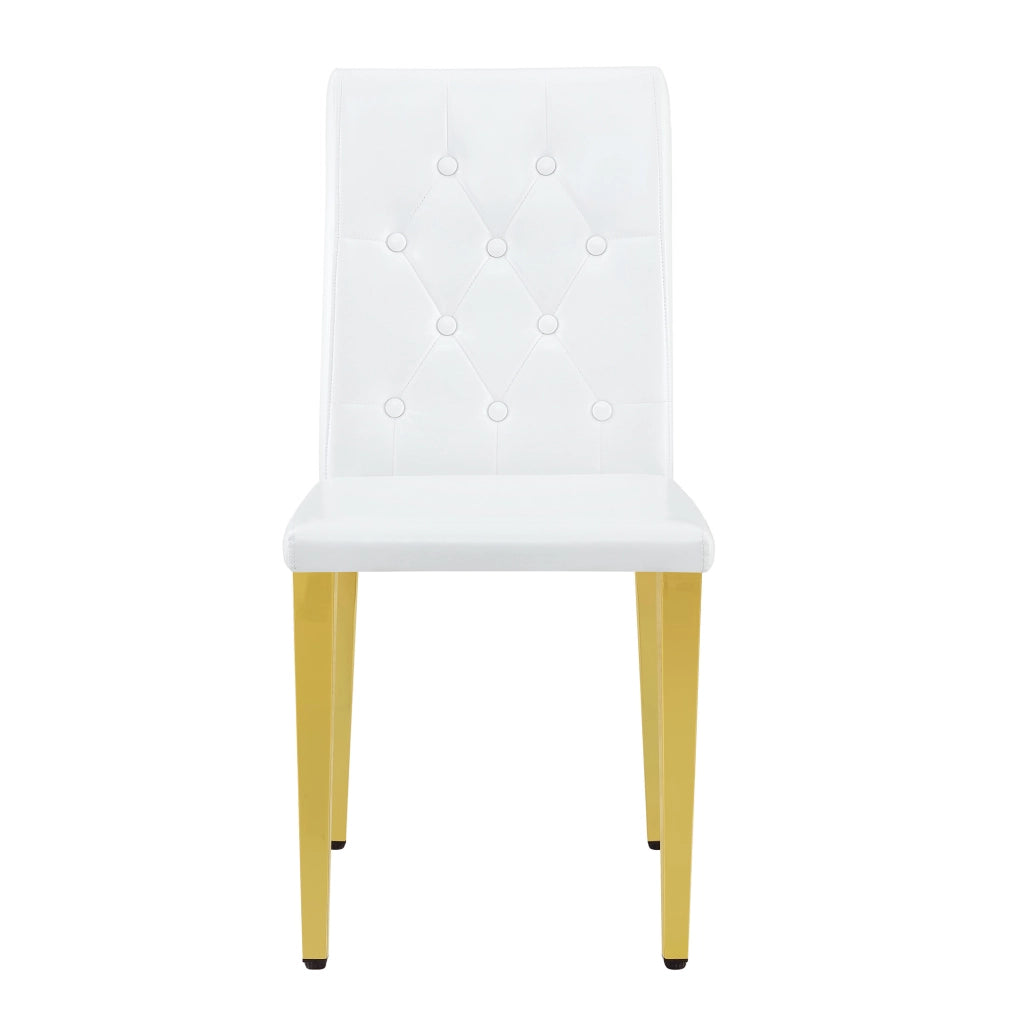 Set 4 Sedie da Pranzo Bianche con Gambe Oro in Metallo ¨C MINIMAL ¨C Stile Moderno