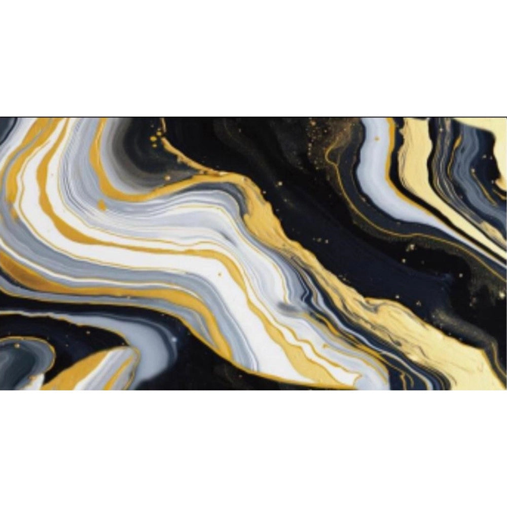 Trade Shop - Pannello Adesivo Effetto Marmo Blu Fluido Venato Oro Bianco 120x300cm Pareti Paraschizzi -