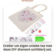 Set di pittura a diamante - Borsa/Portasigarette - Lavorazione DIY a maglia - Borsa riciclabile - Disegno di tessuto elegante - Facile da completare