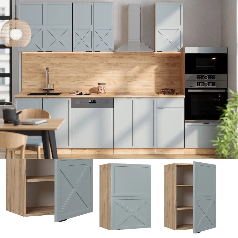 Pensile da cucina Fame-Line Blu-grigio chiaro/Rovere dorato 50 cm Vicco