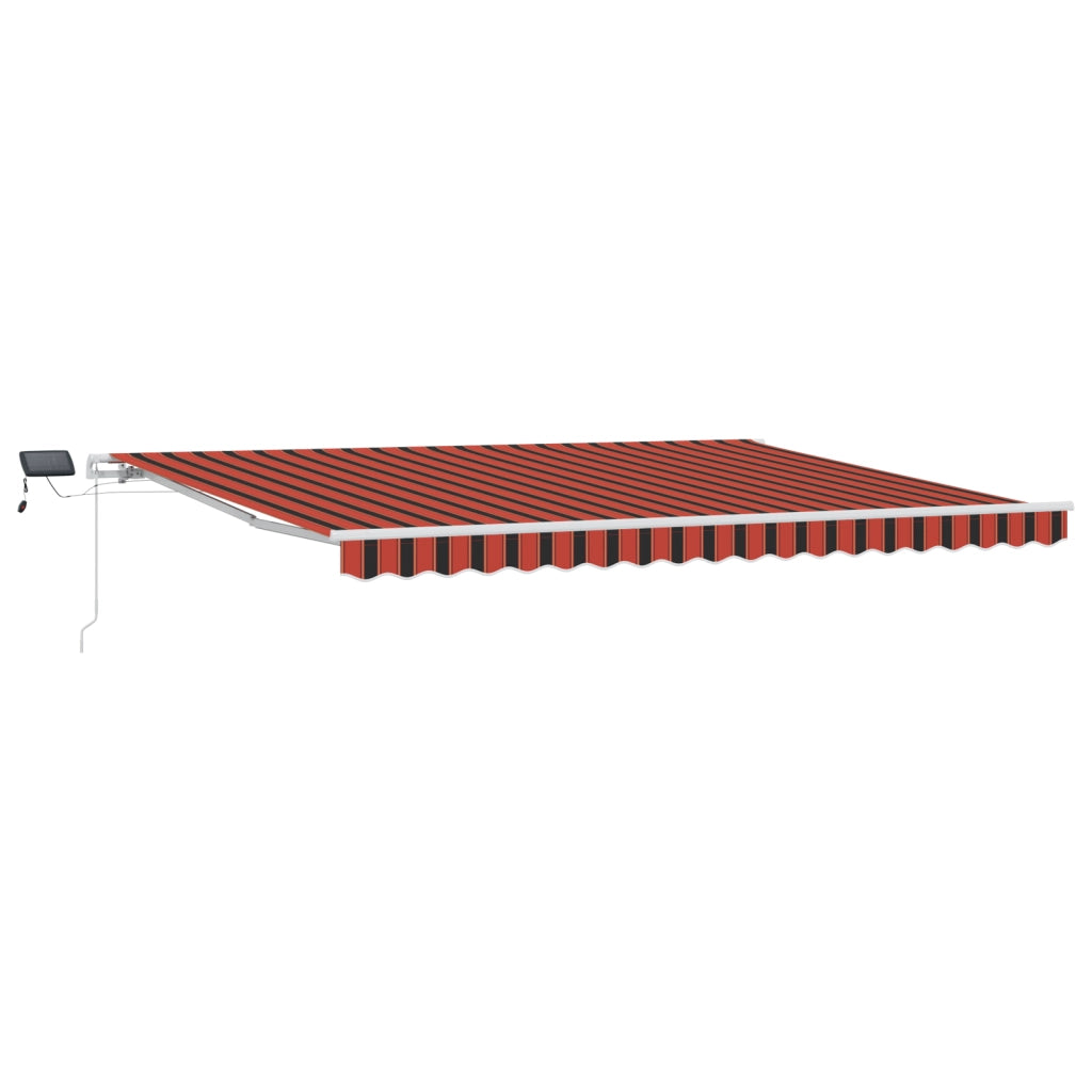 Tenda Retrattile Manuale con LED Arancione e Marrone 450x350 cm