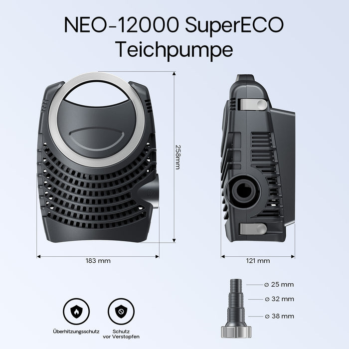 Set per laghetti Filtro CPF-30000 60000l 55W UVC Pompa NEO12000 Tubo