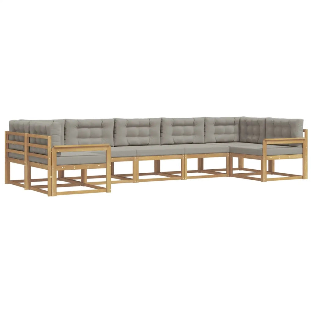 Set di divani da esterno 7 pz Bianco e Grigio Chiaro 3386960