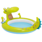 Trade Shop - Piscina Gonfiabile Per Bambini Coccodrillo Con Spruzzo 198 X 160 X 91 Cm Giochi -