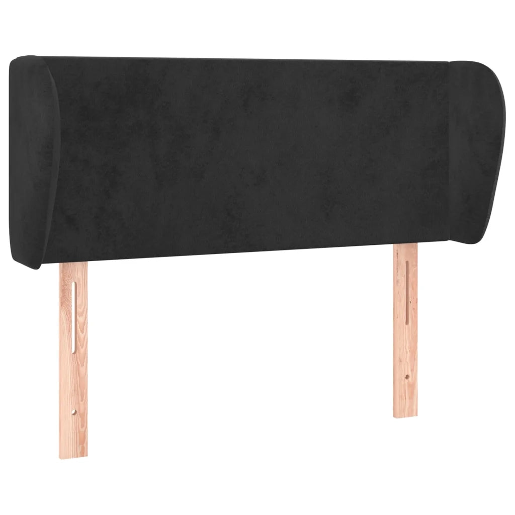 Testiera ad Orecchio Nera 83 x 23 x 78/88 cm in Velluto cod mxl 43437