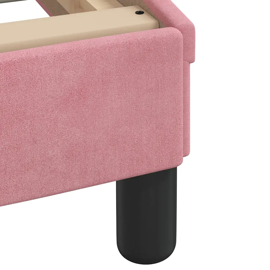 Giroletto con Testiera-Struttura Letto con testiera Dover Rosa 100x200 cm Velluto