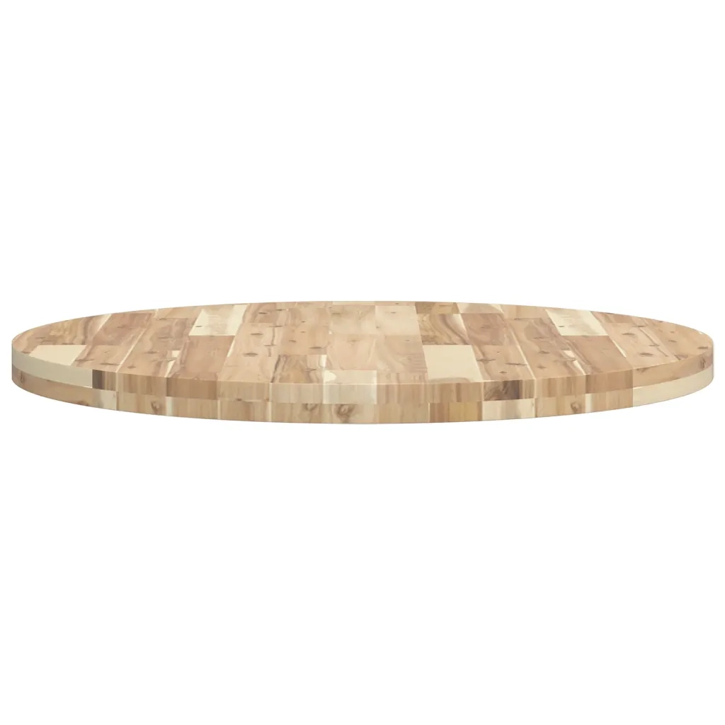 Piano Tavolo Rotondo Ã˜80x4 cm in Legno Massello di Acacia