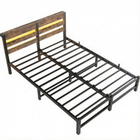 Letto 140x190cm LED - Xylo - USB struttura metallo spazio ripiano