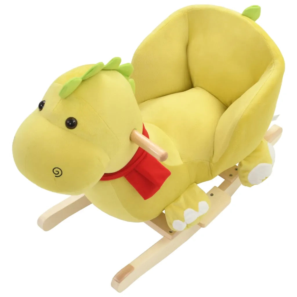 Drago a Dondolo con Schienale in Peluche 60x32x53cm Verde Lime 80225