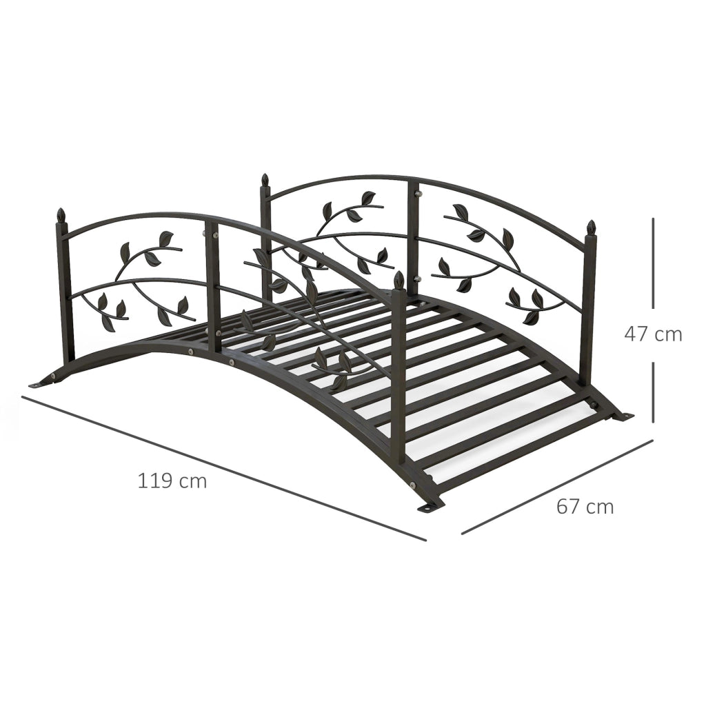 Ponticello da giardino per laghetto ¨C zephmum ¨C nero acciaio 119x67x47 cm