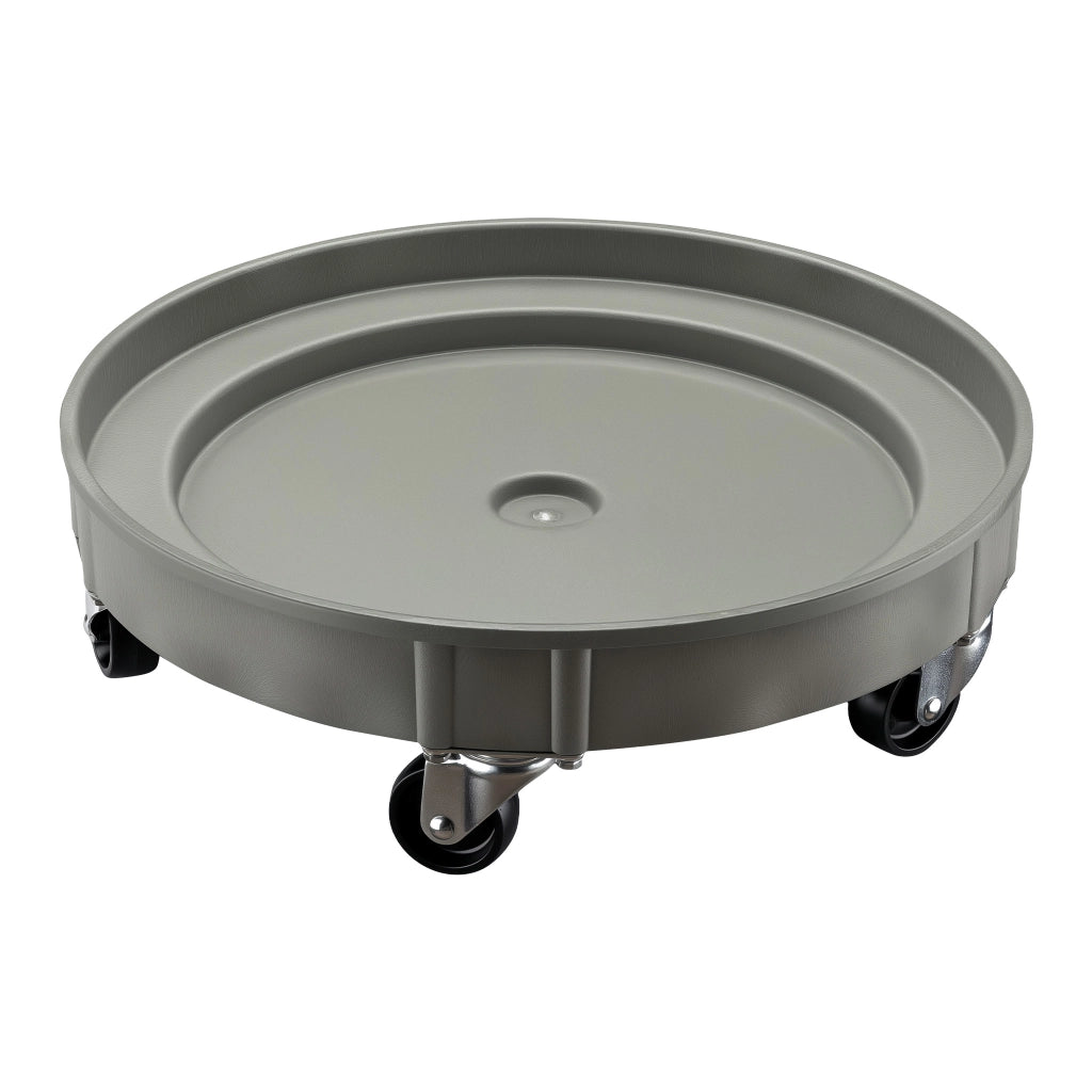 Porta fusto olio con ruote, portata 400 kg, carrello porta fusti con vasca Ø 60 cm e ruote girevoli, base per movimentazione fusti