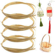 Bamboe strisce 4 rotoli - strisce di bambù intrecciate - strisce di bambù piane - sacchi per il fai da te - decorazione artigianale - 8 mm di spessore - materiale di tessuto di bambù