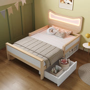 Letto per bambini 90x200 cm con LED RGB, cassetto e vani