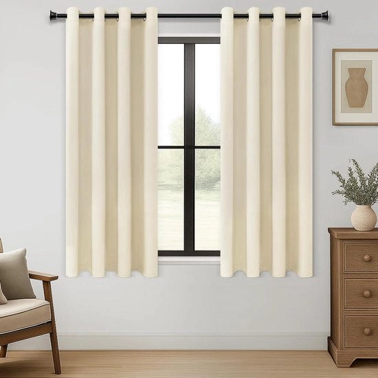 Gordini oscuranti per soggiorno, 57 punti di oscuramento, beige, tenda termica per bambini, camera da letto 140 x 145 cm