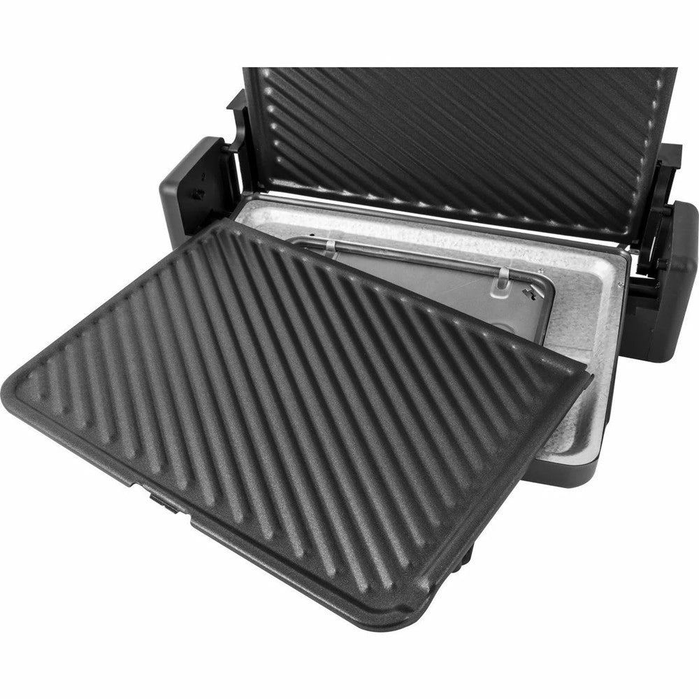 Trade Shop - Bistecchiera Elettrica 2000w Accensione Separata Piastre Alluminio Antiaderenti Rimovibili -