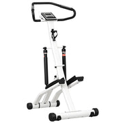 Stepper con manubrio 12 livelli resistenza regolabile LCD 2 ruote pedali antiscivolo ¨C zephmum ¨C bianco e nero