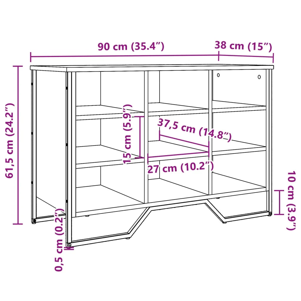 Scarpiera mobiletto portascarpe mobile per ingresso/corridoio/soggiorno 90 x 38 x 61,5 cm legno ingegnerizzato marrone 02_0021665