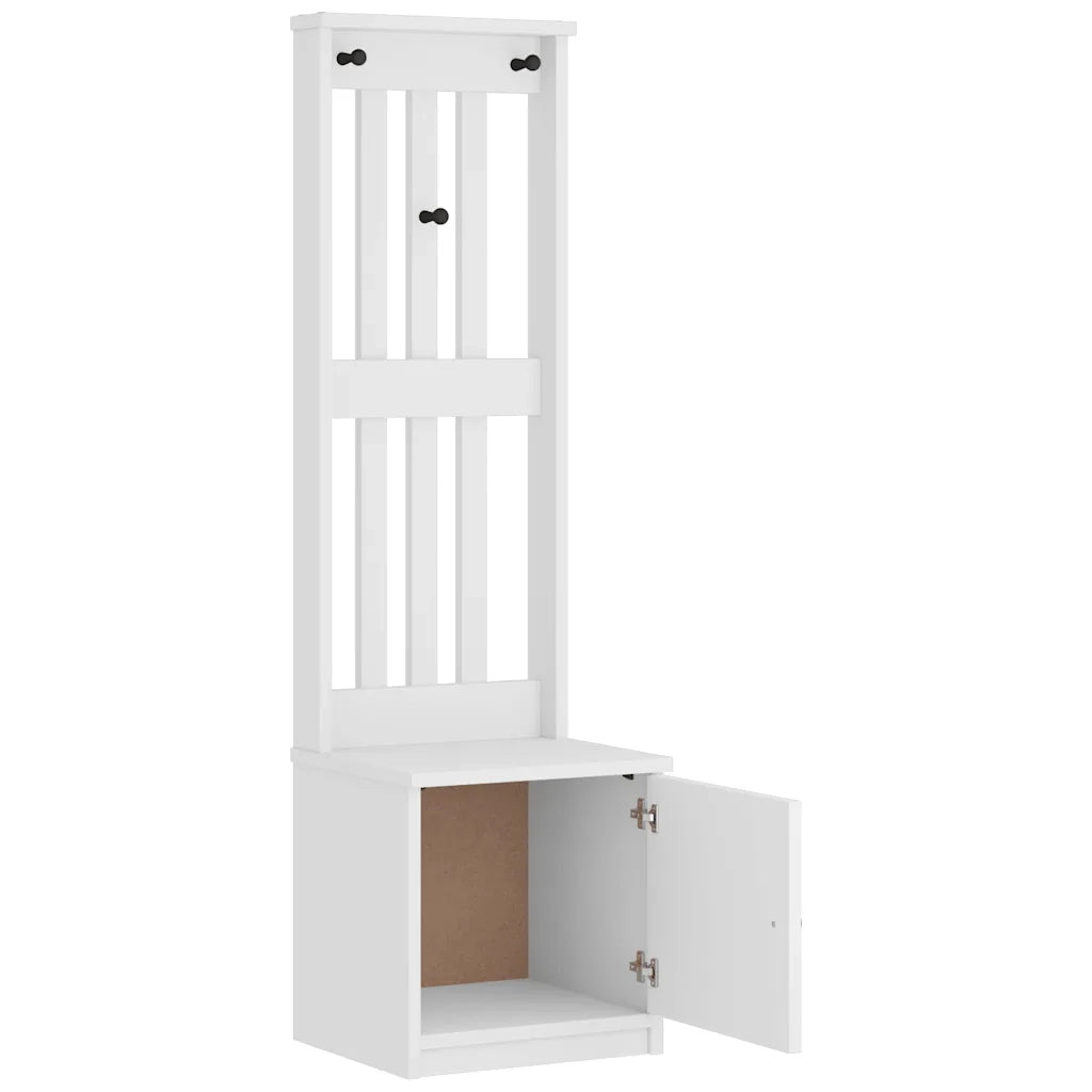 Albero da Ingresso SANDNES Bianco 45x40x159,5 cm Legno di Pino 4010486