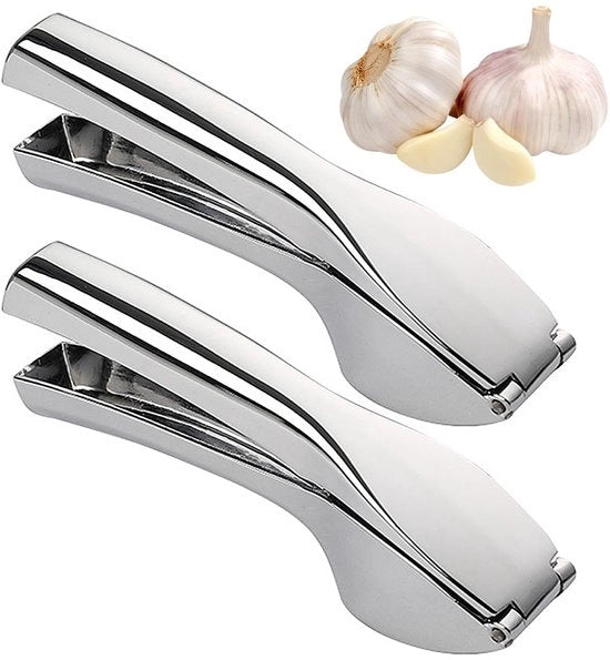 Impastatrice di Aglio 2 pezzi - Impastatrice in Acciaio Inossidabile - Utensili da Cucina - Progettazione Ergonomica - Sostenibile - Facile da Pulire - Utensili da Cucina