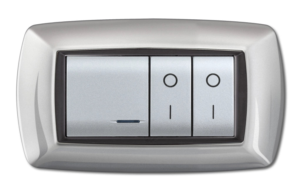 PLACCA LIFE LIVING PLAST ALLUMINIO CHIARO 4P- ELETTROCANALI- 1,0 pz