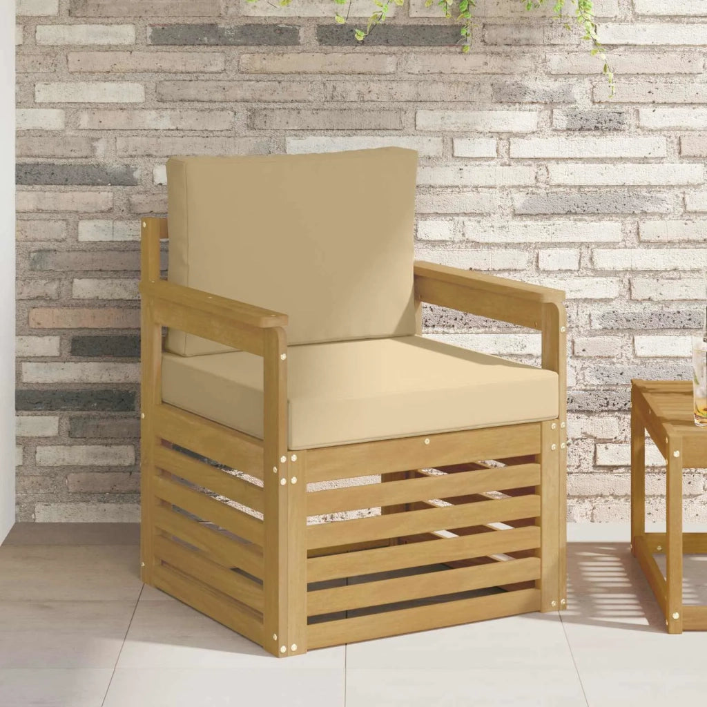 2 Pezzo Set di divani da esterno Poliestere Bianco e Beige