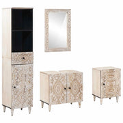 Set di mobili per il bagno 4 pcs Bianco Legno di mango massello 3310116