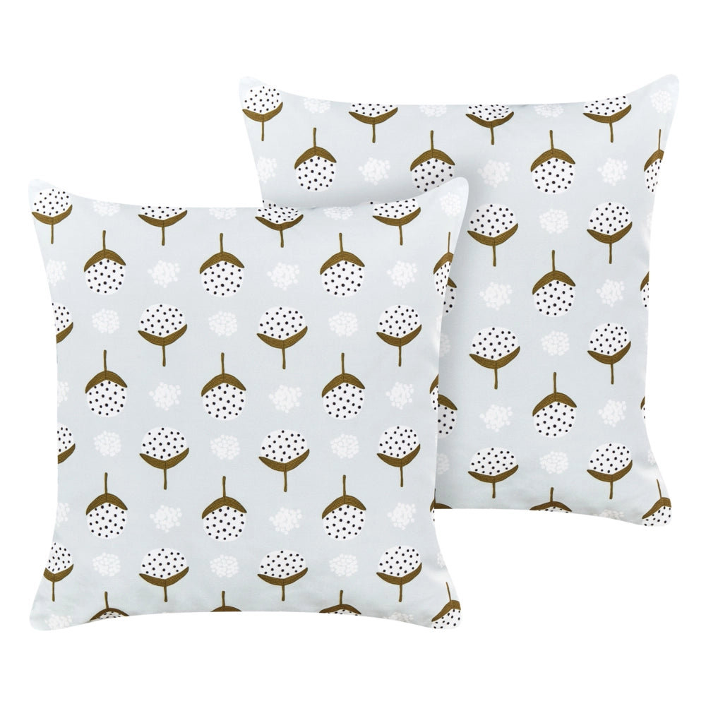 Set di 2 cuscini per esterni in poliestere verde chiaro 45 x 45 cm Cuscino da giardino quadrato con stampa geometrica